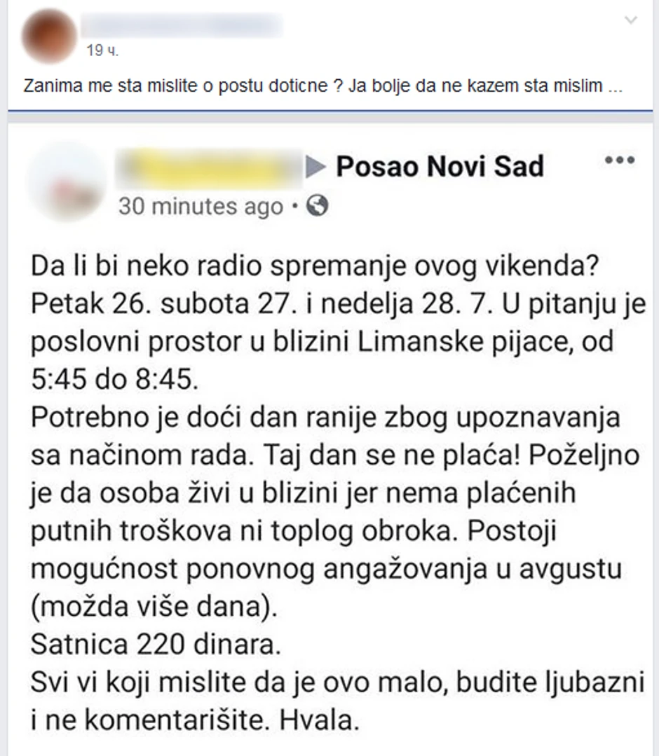 Oglasa za posao u Novom Sadu