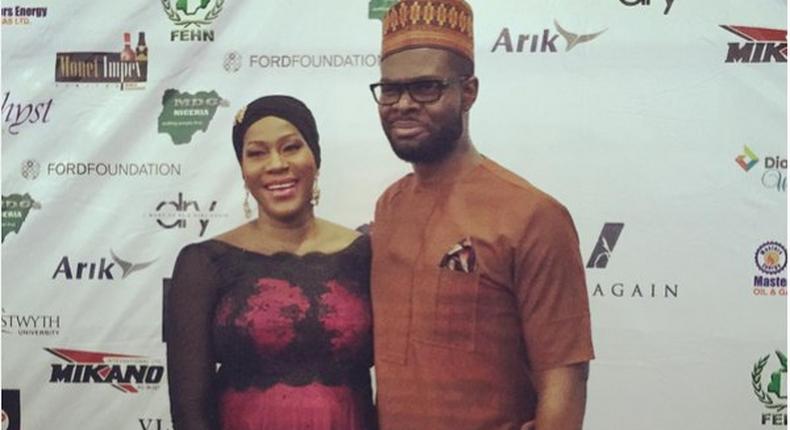 Stephanie and Linus Idahosa at the Abuja premiere of 'Dry'