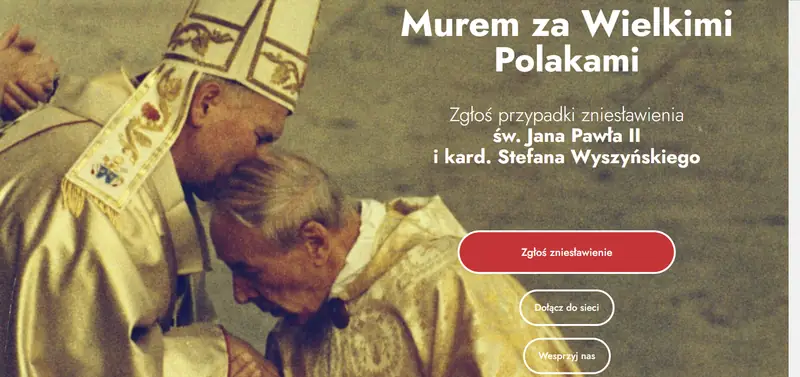 Fragment strony muremzawielkimipolakami.pl założonej przez fundację Ordo Iuris