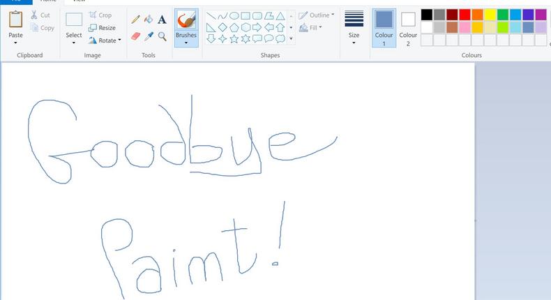 Microsoft's latest version of Paint on Windows 10.