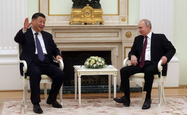 Xi Jinping i Władimir Putin podczas spotkania w Moskwie