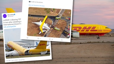 Niebezpieczne lądowanie awaryjne. Samolot DHL przełamał się na dwie części [NAGRANIA]