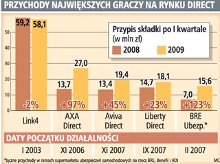 Polisy direct: 650–700 mln zł w 2009 roku