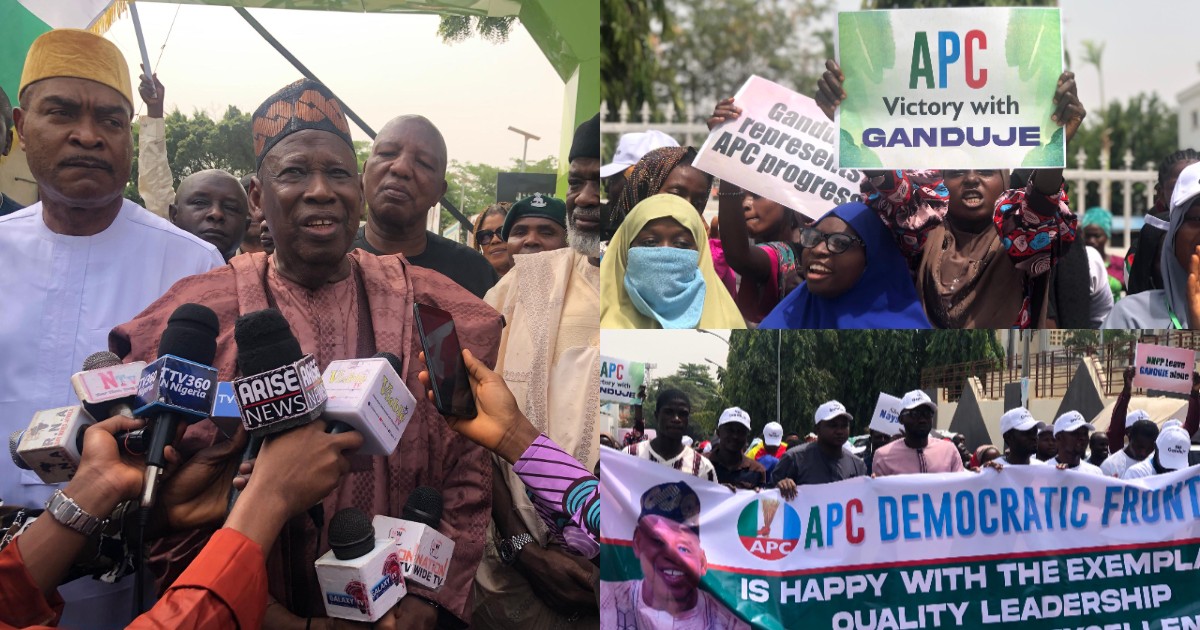 APC youths rallies support for Ganduje amid suspension as party chairman