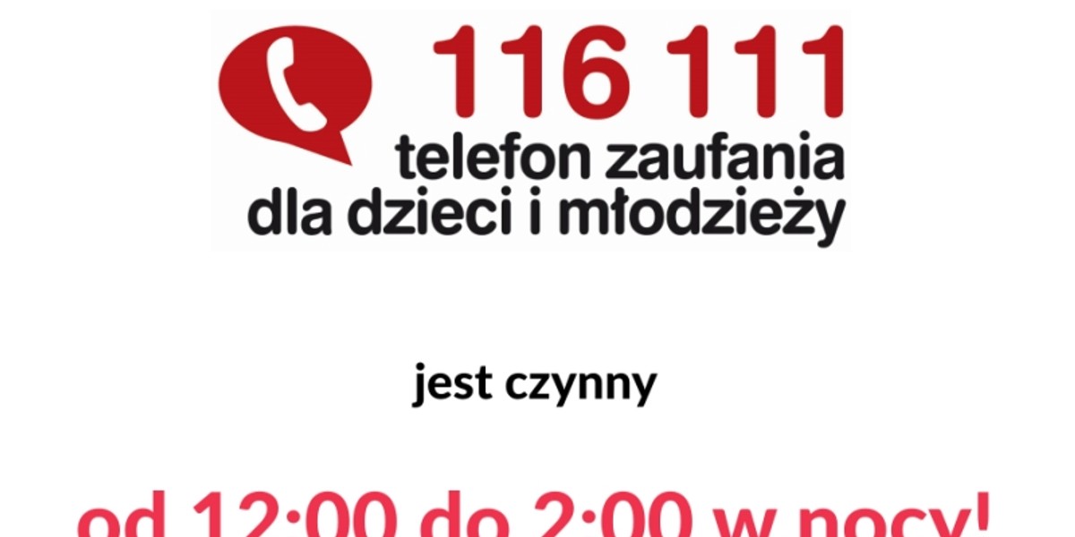 Telefon Zaufania dla Dzieci i Młodzieży 116 111 – teraz także nocą ...