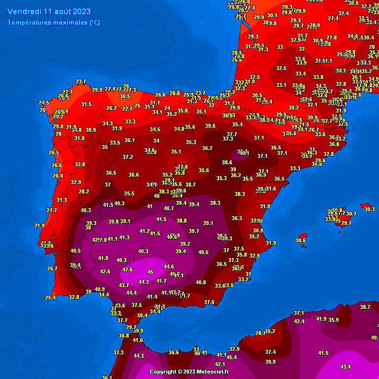 Na południu Hiszpanii temperatura wzrosła w piątek do 45 st. C