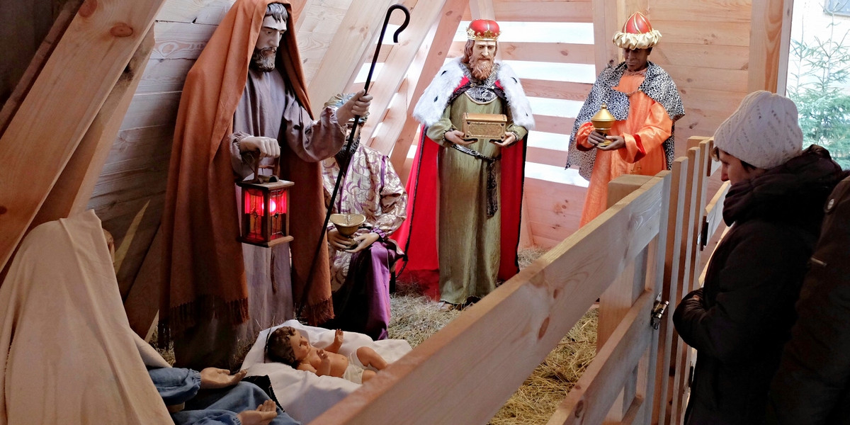 Stajenka symbolizująca narodziny Jezusa. 