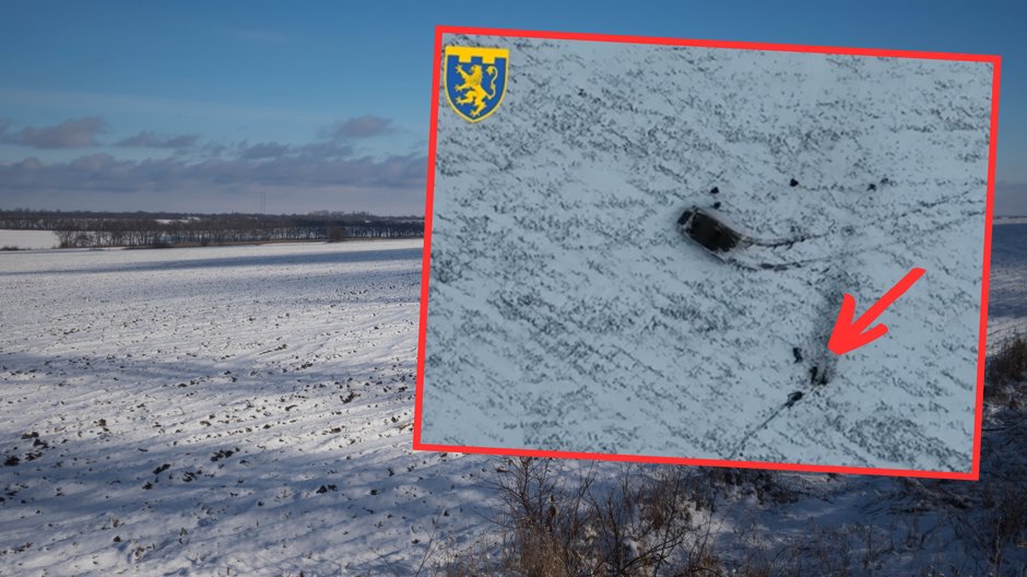 Ukraiński dron ranił czterech rosyjskich okupantów na środku pola (screen: oborona.lviv/Instagram)