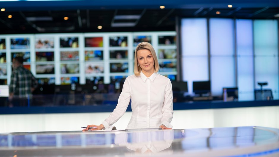 Studio TVN24. Na zdjęciu: Joanna Dunikowska-Paź