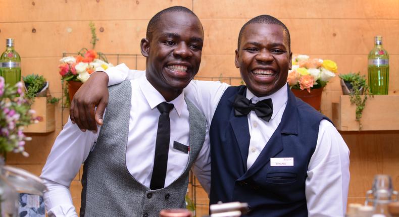 Two of Kenya’s finest mixologists, Joshua Wesonga and Evans Odhiambo.