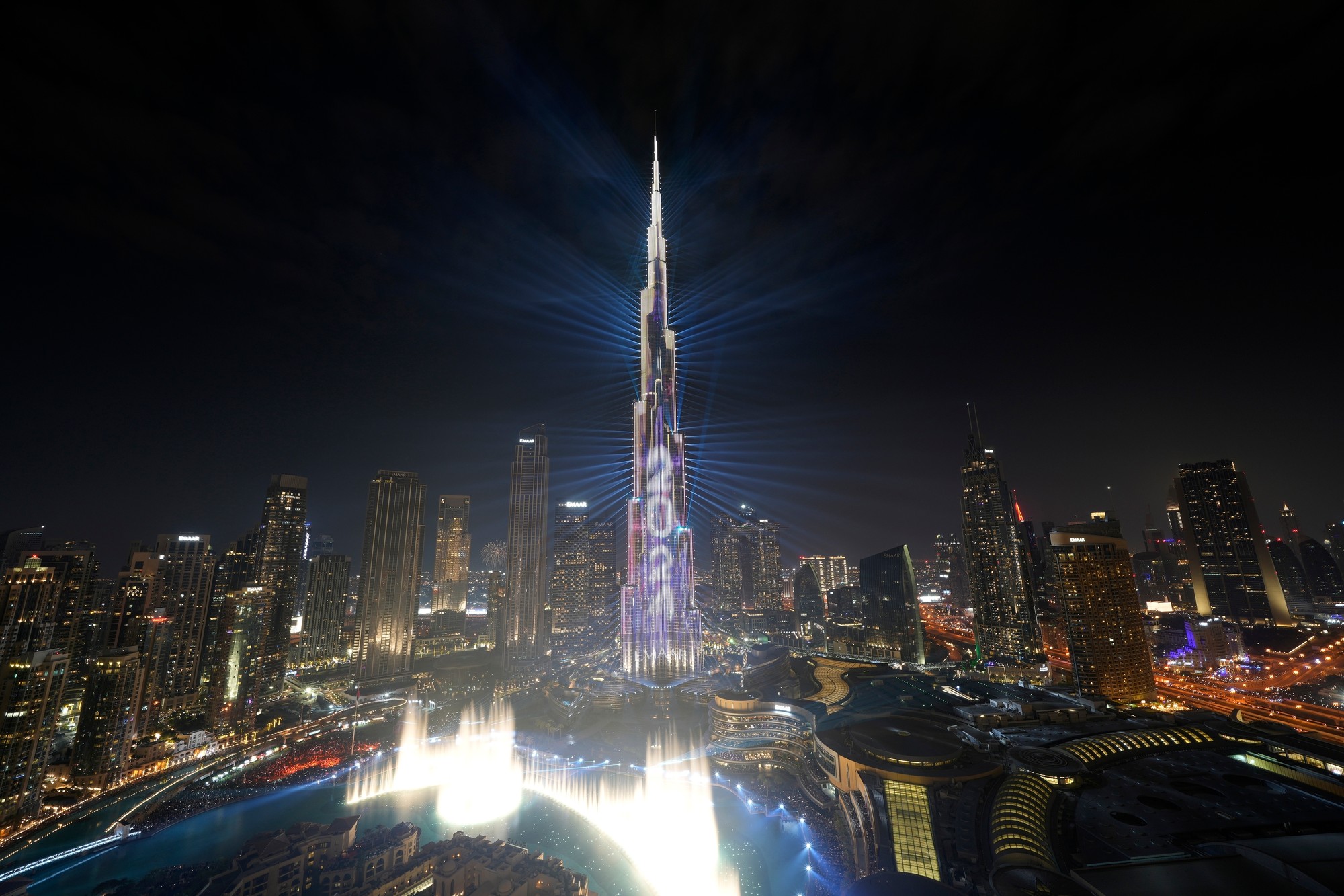 Vítanie roka 2024 v Dubaji.