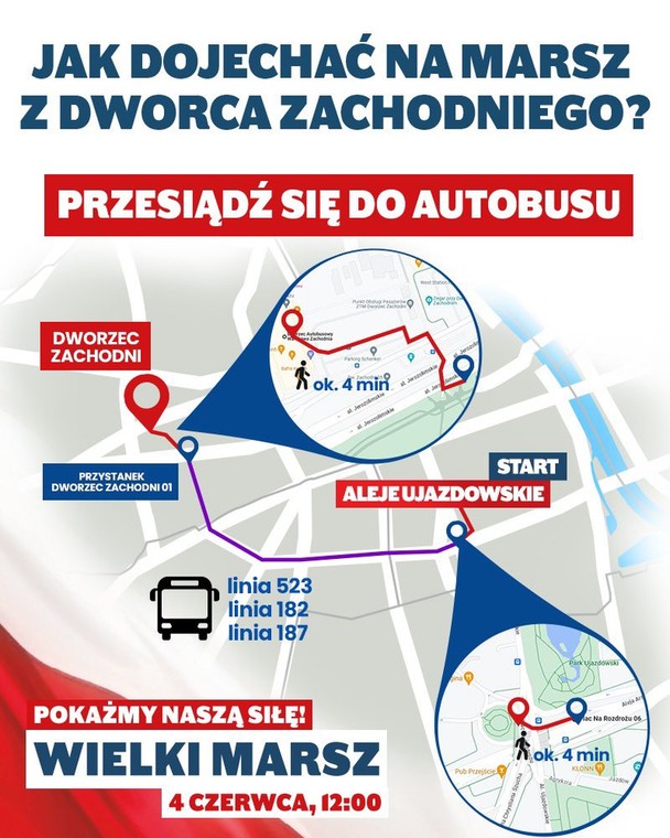 Marsz 4 czerwca: trasa, zamknięte ulice, jak dojechać?