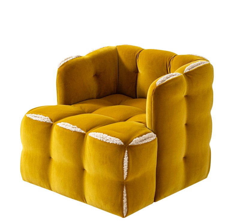 FENDI CASA Sessel Fun Fendi vom Schweizer Atelier Oï aus Samt und Bouclé für circa 7000 Franken.