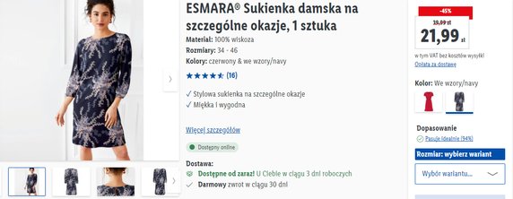 Lidl - modne sukienki na jesień