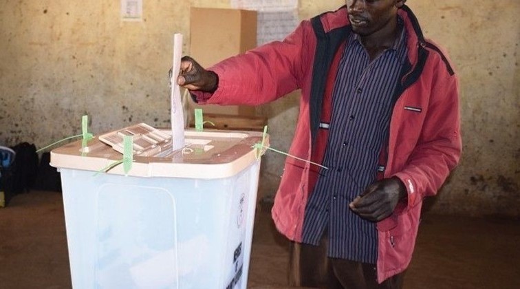 A voter casting his vote during a past election