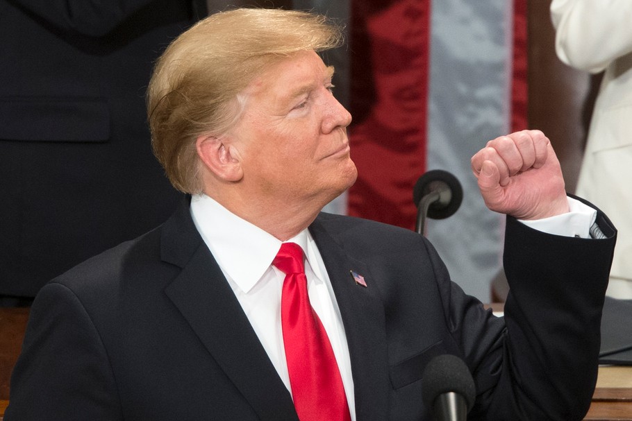 Donald Trump wygłasza swoje drugie orędzie o stanie państwa. Kapitol, 5 lutego 2019 r.