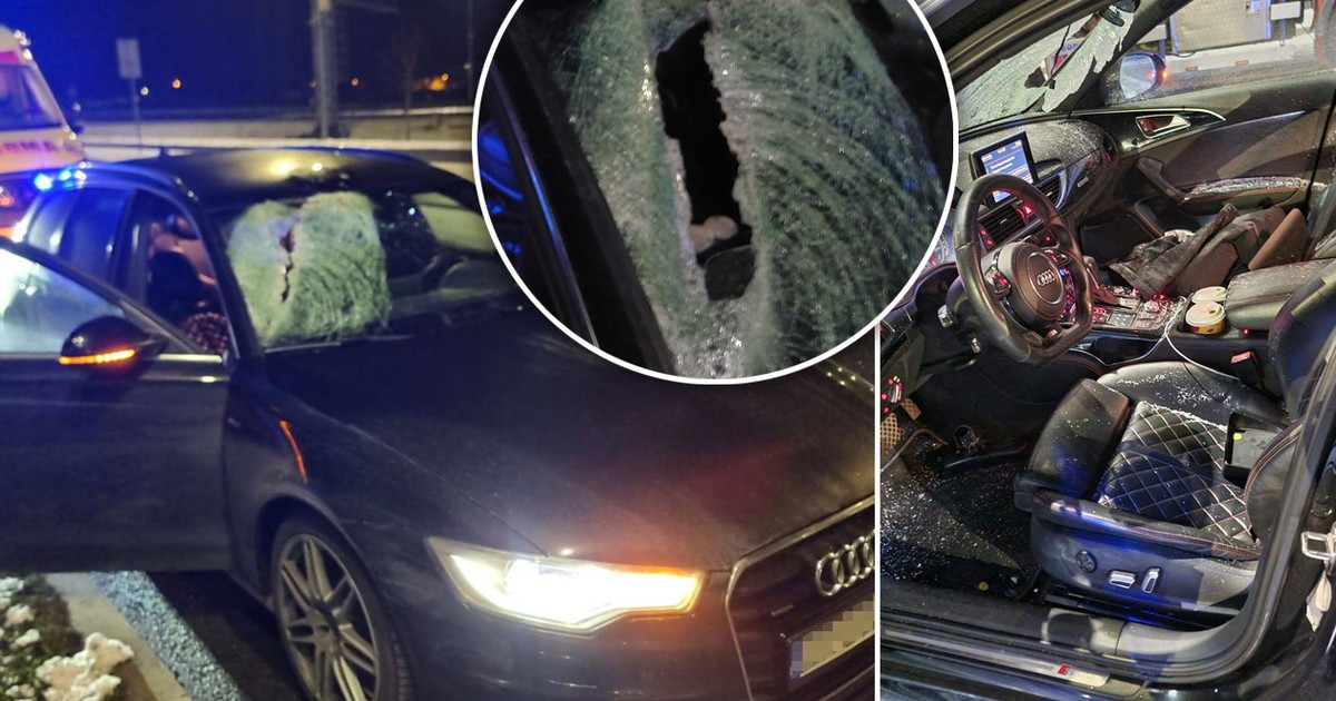 Lód spadł z naczepy tira na osobówkę. "Siostra nie będzie widziała na lewe oko"