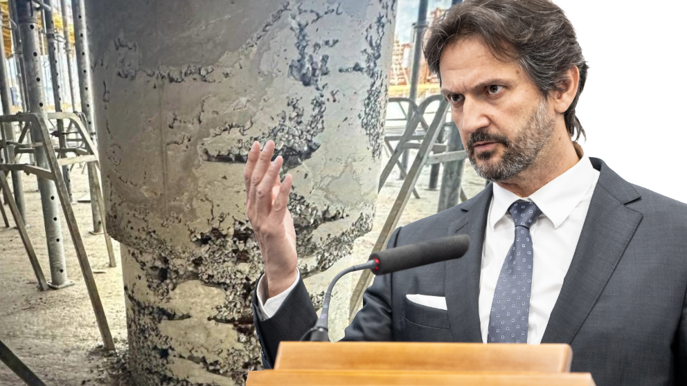 Robert Kaliňák a stĺp v prešovskej nemocnici