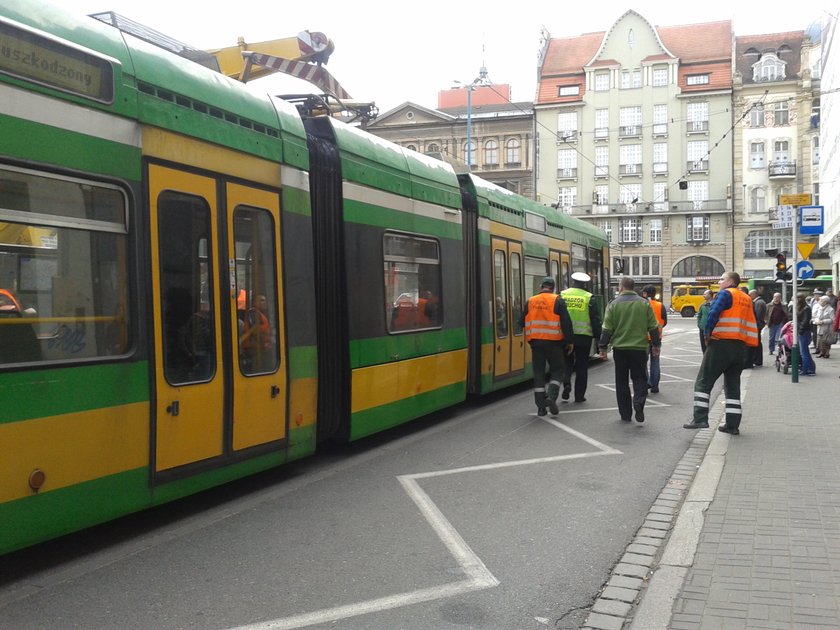 Wykolejenie tramwaju na Gwarnej