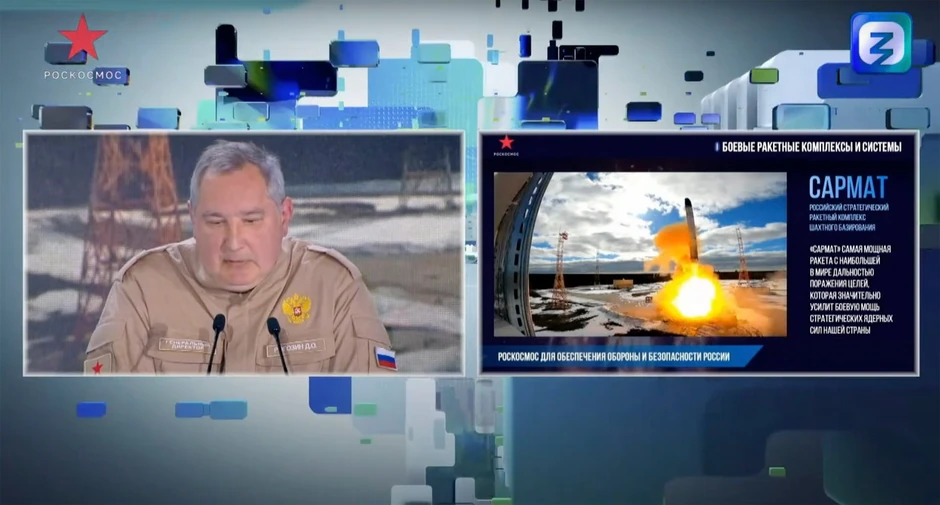 Rogozin i snimak projektila "sarmat"