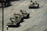 Protester Blocking Tanks Approaching Tiananmen Square