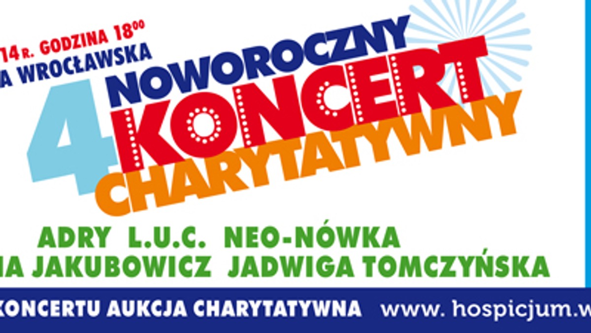 25 stycznia w Filharmonii Wrocławskiej odbędzie sie 4. Noworoczny Koncert Charytatywny. Podczas aukcji m.in. licytacja dwupłytowego albumu winylowego Możdżer/Danielsson/Fresco, nagranie autorskiej audycji w studiu Radia Wrocław, spotkanie z Kingą Preis i wiele innych.