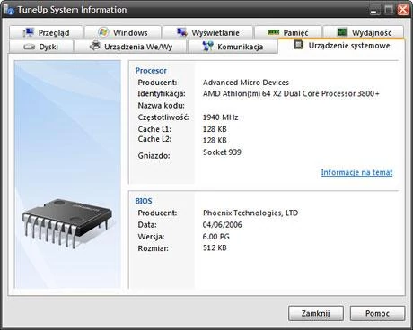 TuneUp System Information – informacje o konfiguracji komputera.