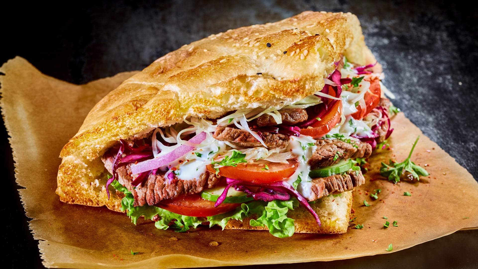 Bild von einem selbstgemachten Döner