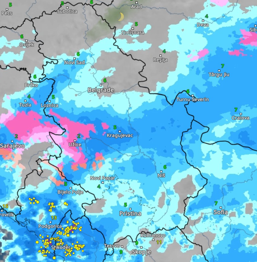 Radarski snimci u 22 sata