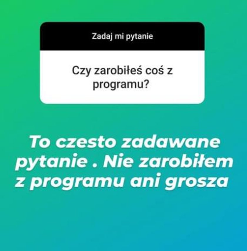 Rolnik ujawnił, że nie zarobił nic na programie. 