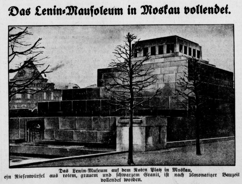 Nowe kamienne mauzoleum Lenina w listopadzie 1930 r.