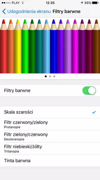 Zamienianie kolorów w iPhone