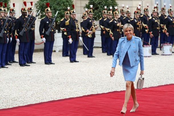 Presidential inauguration of Emmanuel Macron with his family