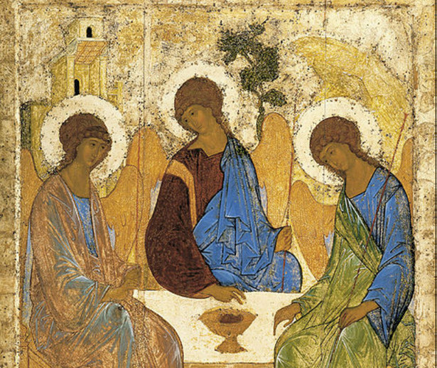 Fragment ikony Trójcy świętej autorstwa Andreja Rublowa z początku XV wieku; jedna z najpopularniejszych ikon prawosławnych