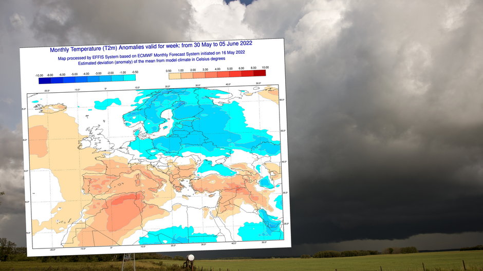 Do Polski nadchodzą nie tylko chłodniejsze, ale również wilgotniejsze dni (mapa: effis.jrc.ec.europa.eu)