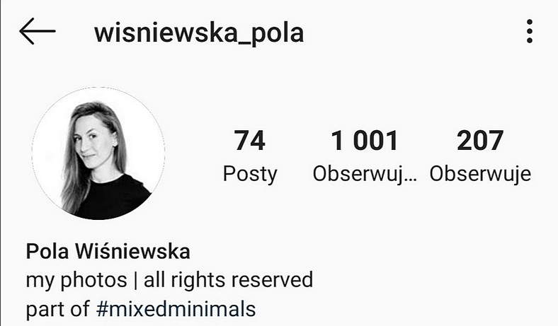 Pola Wiśniewska na Instagramie