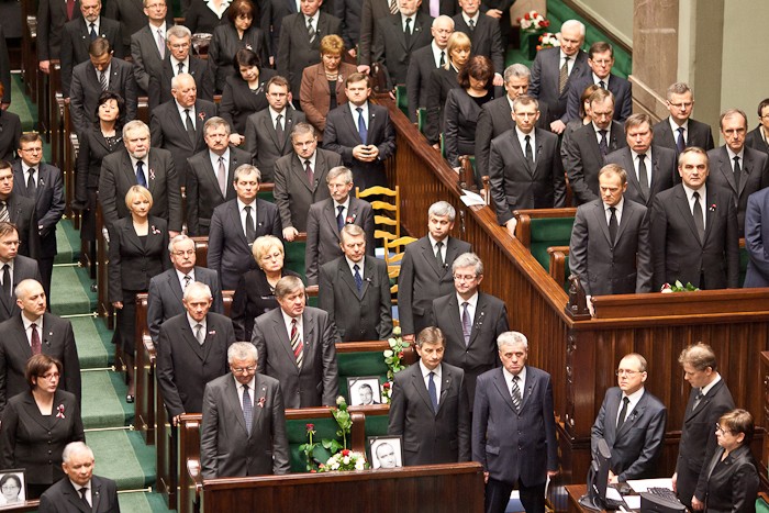 Pożegnanie ofiar katastrofy w Smoleńsku w Sejmie RP