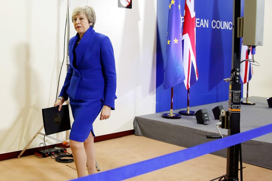 Theresa May, premier Wielkiej Brytanii, po konferencji prasowej wieńczącej szczyt Rady Europejskiej. Bruksela, 11 kwietnia 2019 r.