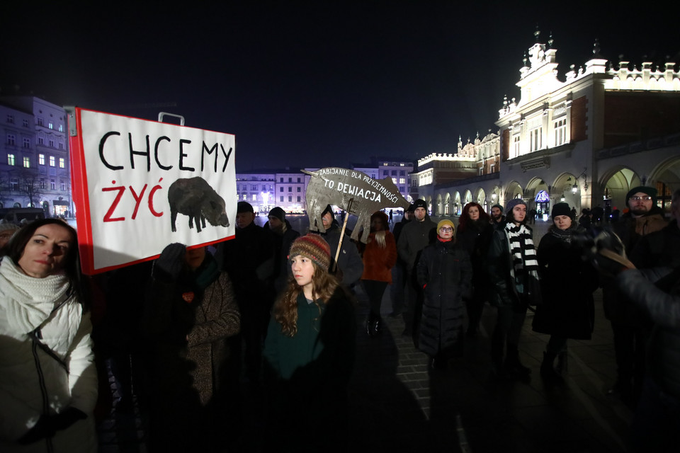 Protest w Krakowie