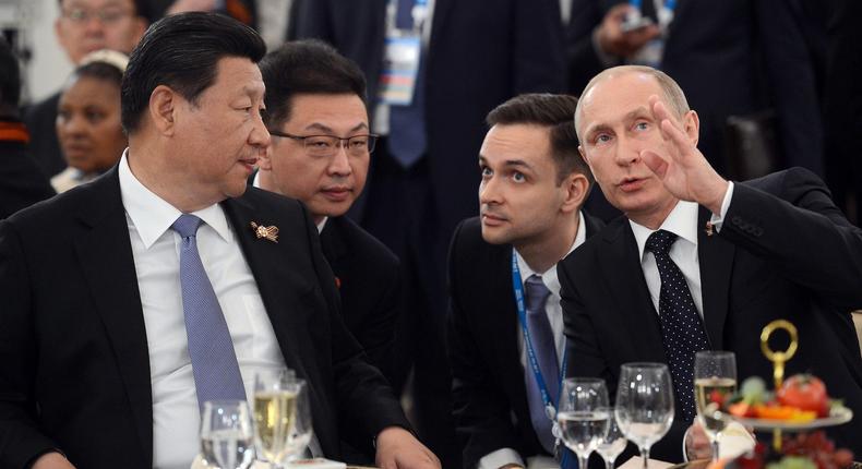 Russian President Vladimir Putin with Chinese President Xi Jinping in 2015.