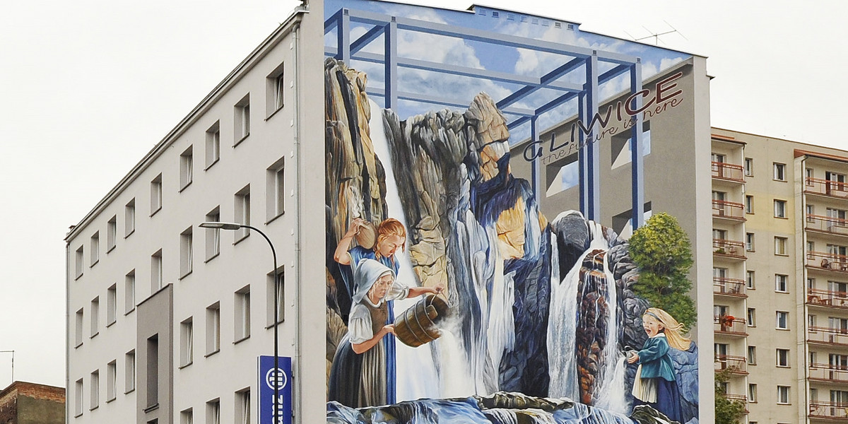 Gliwice. Mural przy ul. Pszczyńskiej 