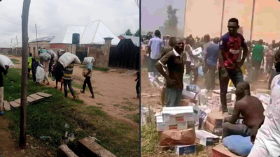 Police arrest 44 suspects involved in looting of Adamawa food warehouse.