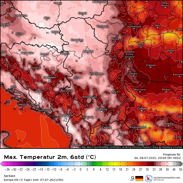 Prognozowana temperatura na czwartek