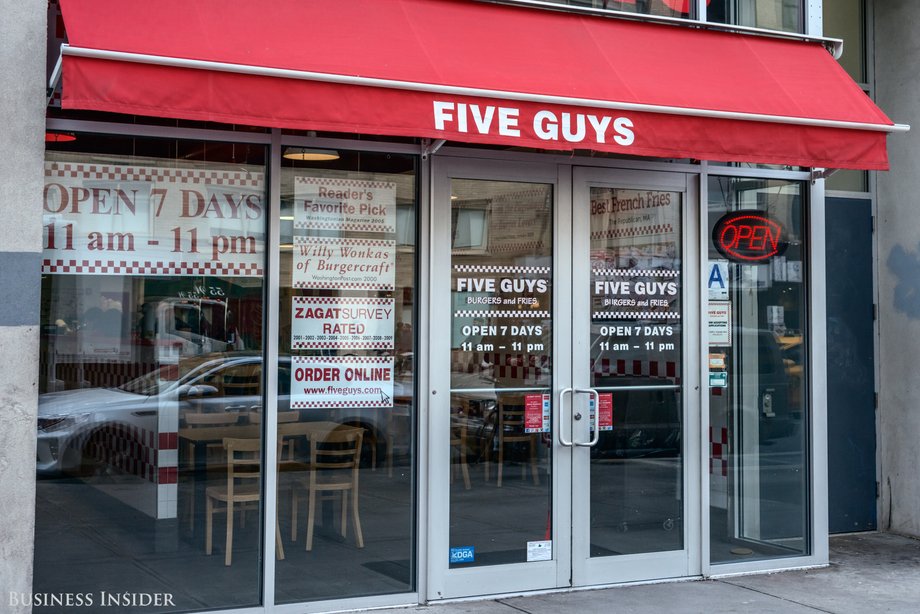 On the other end of the burger spectrum, we have Five Guys. With over 1,200 locations nationwide and counting, the DC-metro-based franchise chain is a behemoth in the burger world.