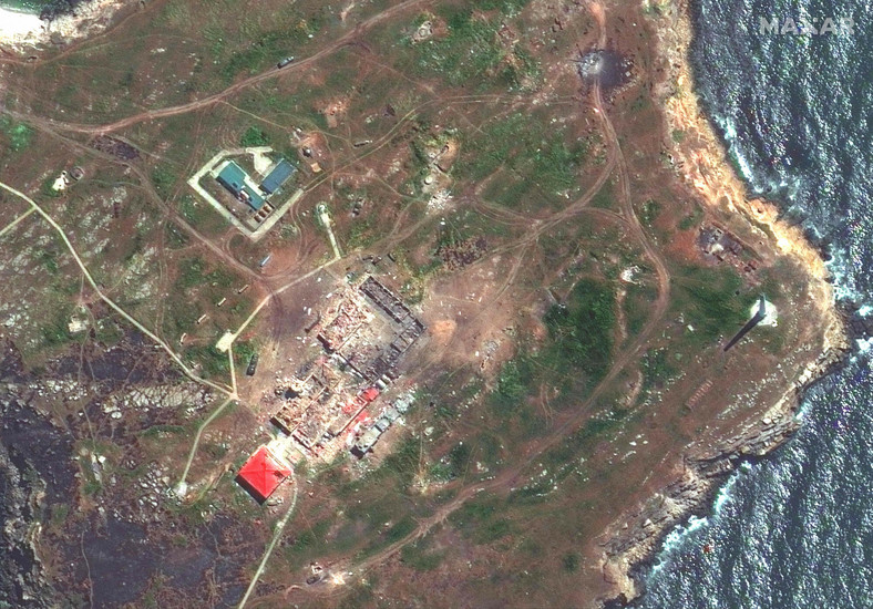 Wyspa Węży ujęta przez satelity Maxar Technologies