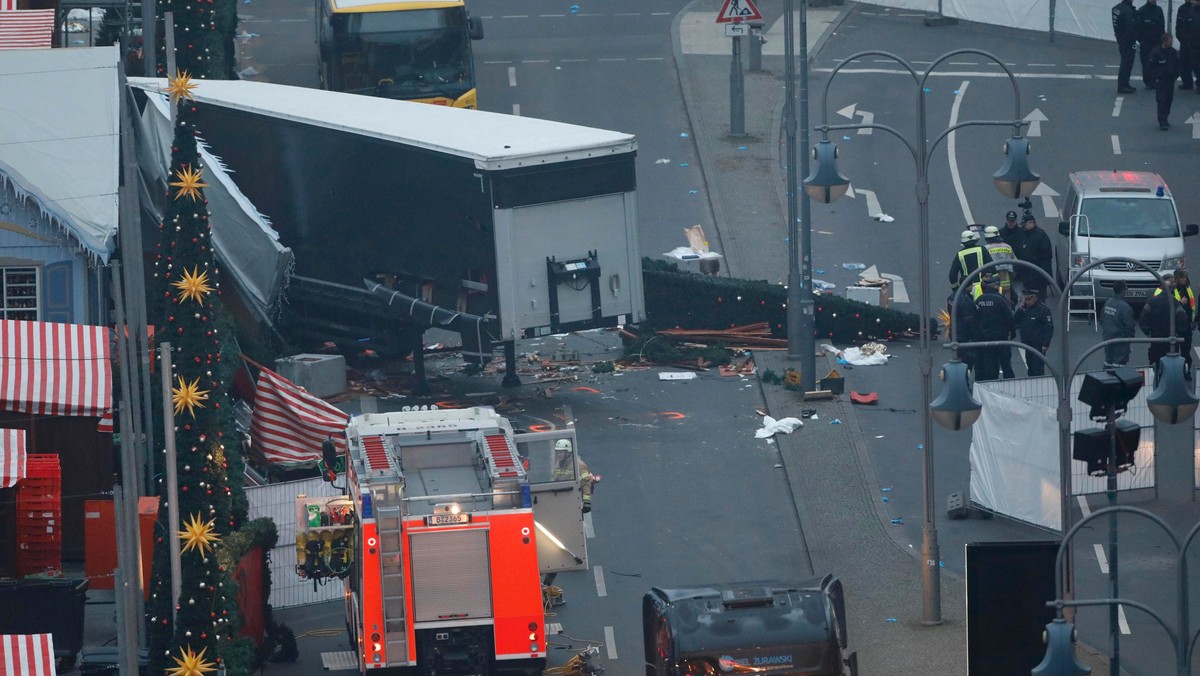 The empty Christmas market where a truck ploughed through a crowd in west of Berlin