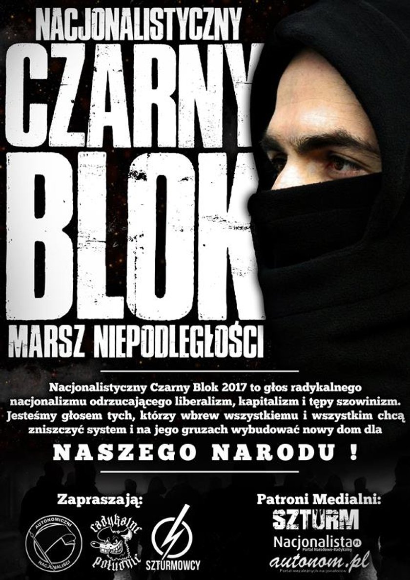 Plakat reklamujący powstanie czarnego bloku