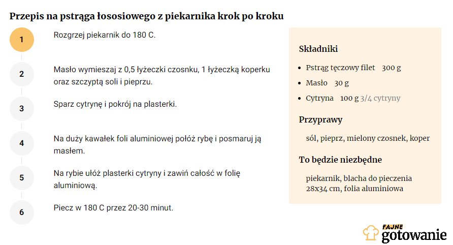 Przepis na pstrąga łososiowego z piekarnika