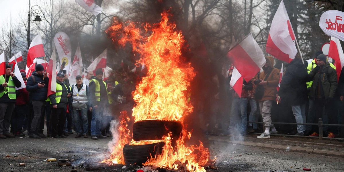 Górnicy i energetycy dołączyli do protestujących rolników. 