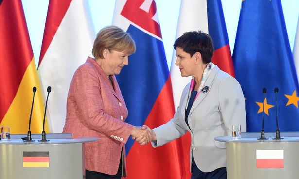 Premier RP Beata Szydło i kanclerz Niemiec Angela Merkel